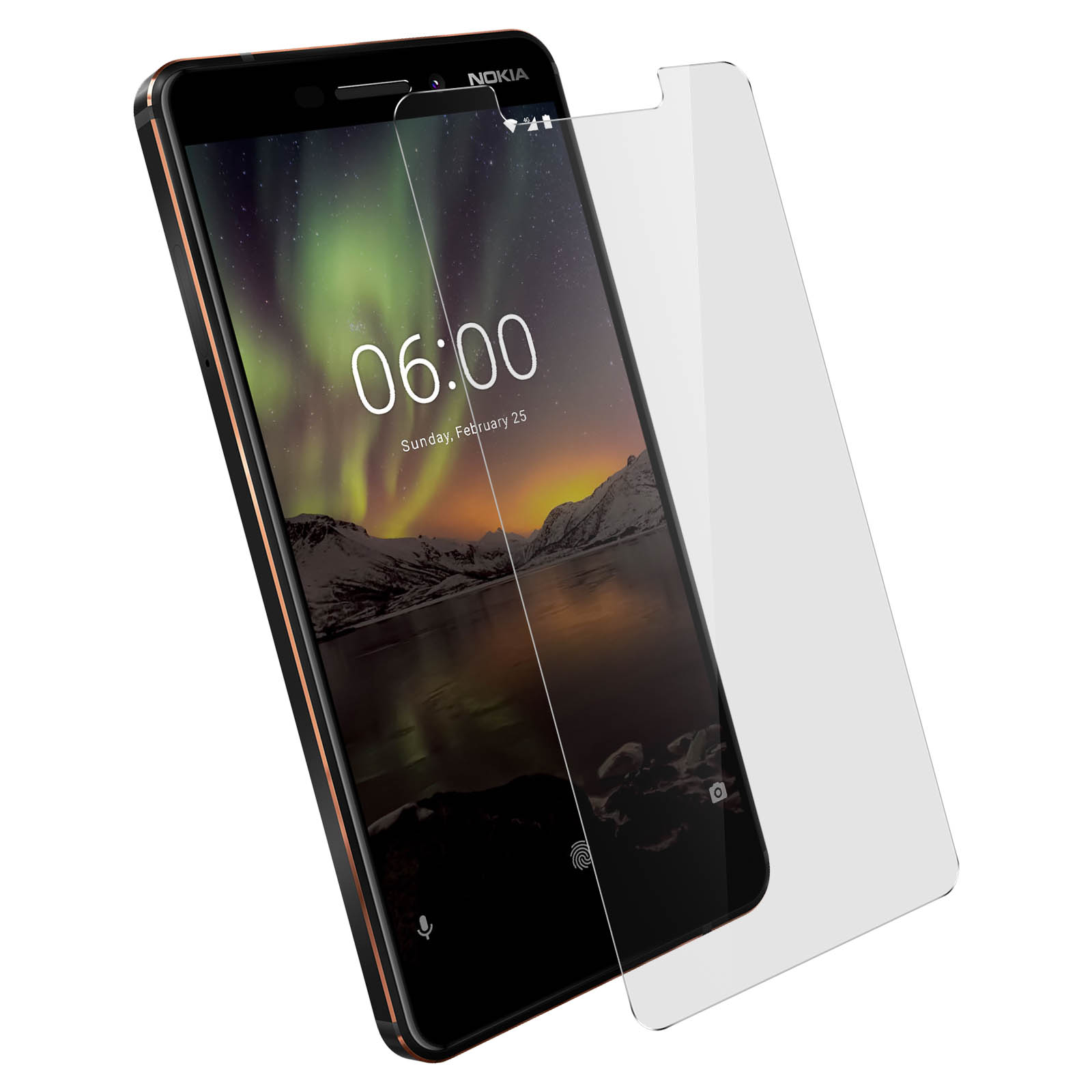 AVIZAR Gehärtetes Härtegrad Glas 9H Schutzfolie Nokia Nokia mit Glas-Folien(für 6.1)