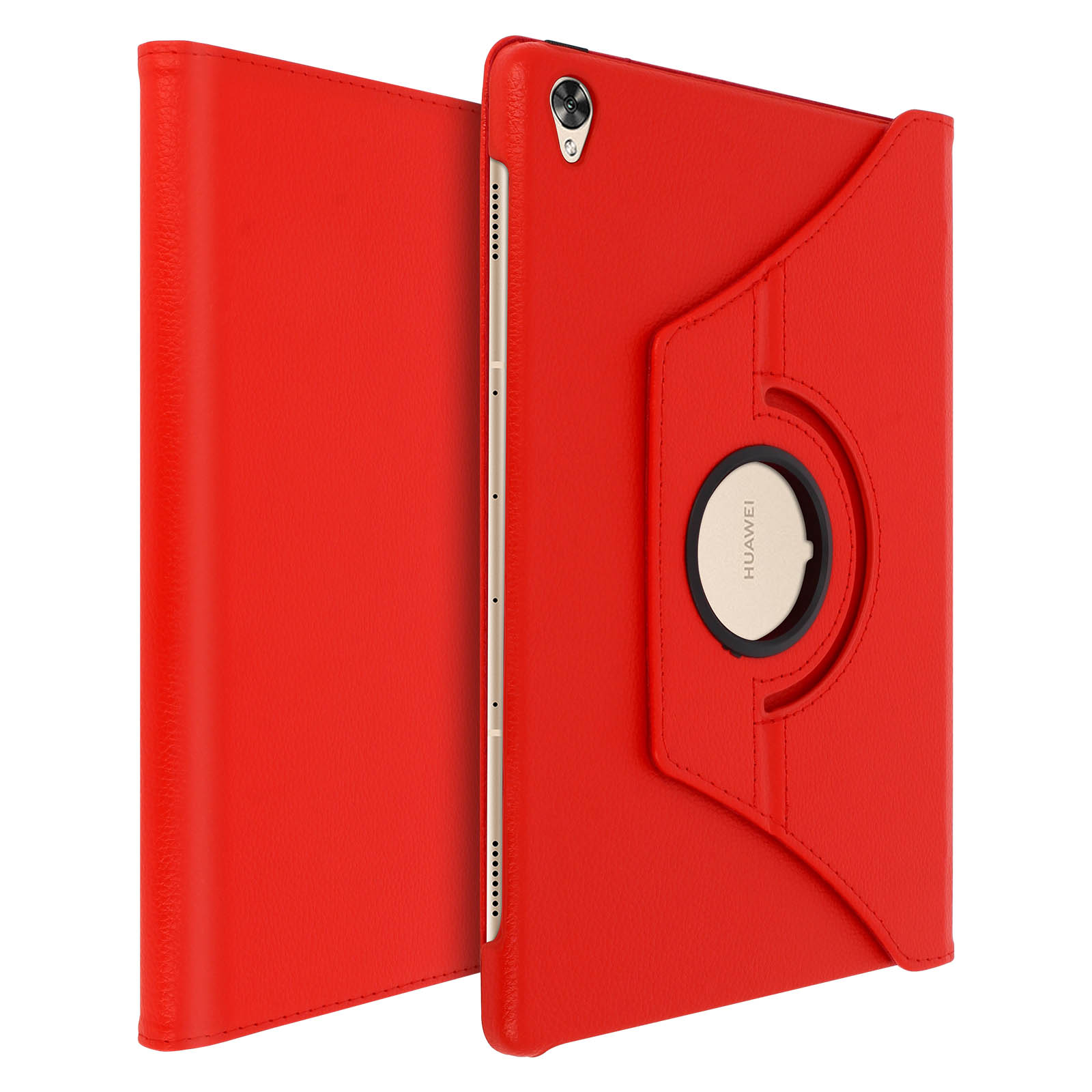 AVIZAR 360 Series Etui Bookcover Kunstleder, Rot für Huawei