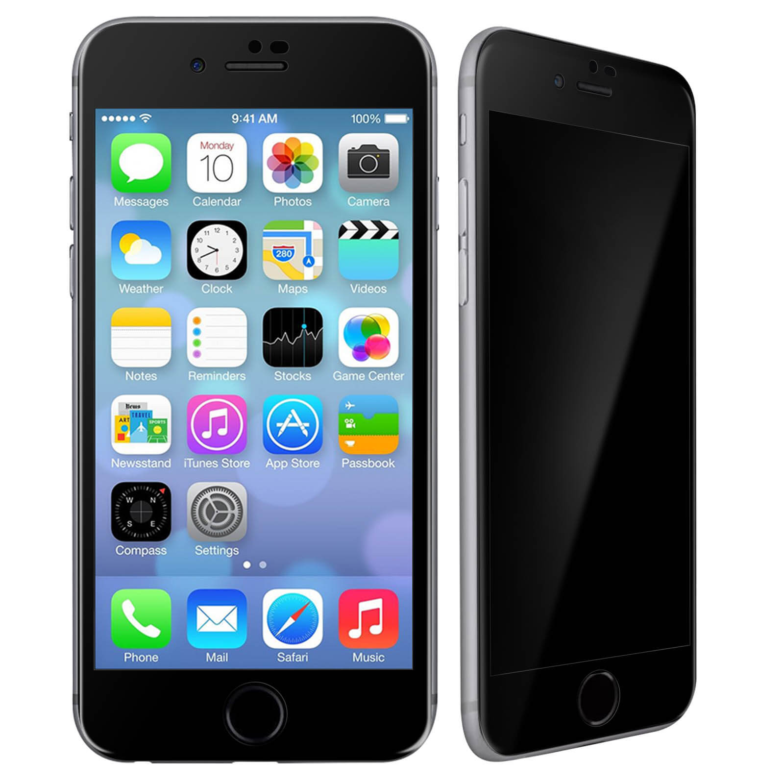 AVIZAR Gehärtetes Glas Schutzfolie Plus) 8 Rand Apple mit 9H iPhone Härtegrad, Schwarz Glas-Folien(für