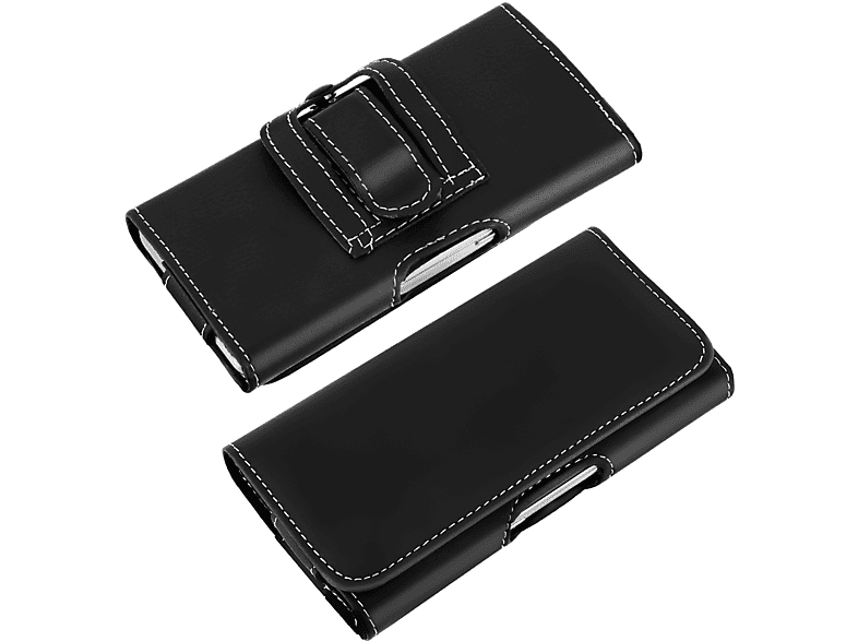 Funda De Cinturón Vertical Para Móvil - Con Mosquetón, Trabilla Y Bolsa De Cintura - Material Oxford 800D Resistente Al Agua, Color Negro