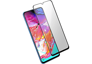 AVIZAR Gehärtetes Glas Schutzfolie mit 9H Härtegrad, Rand Schwarz Displayschutz(für Samsung Galaxy A70)