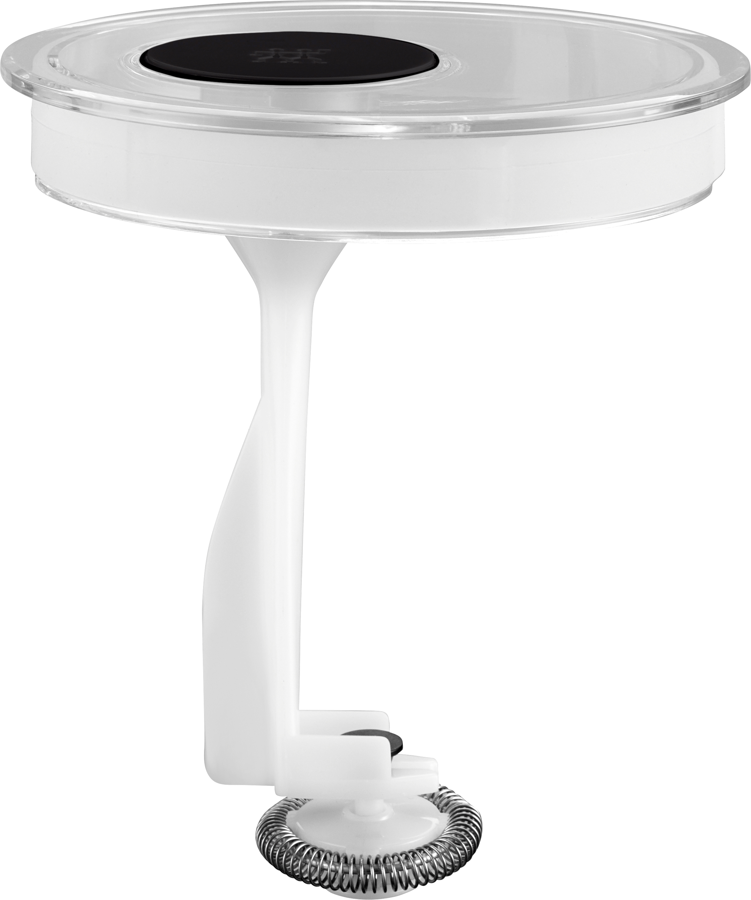 Biały i czarny spieniacz do mleka.