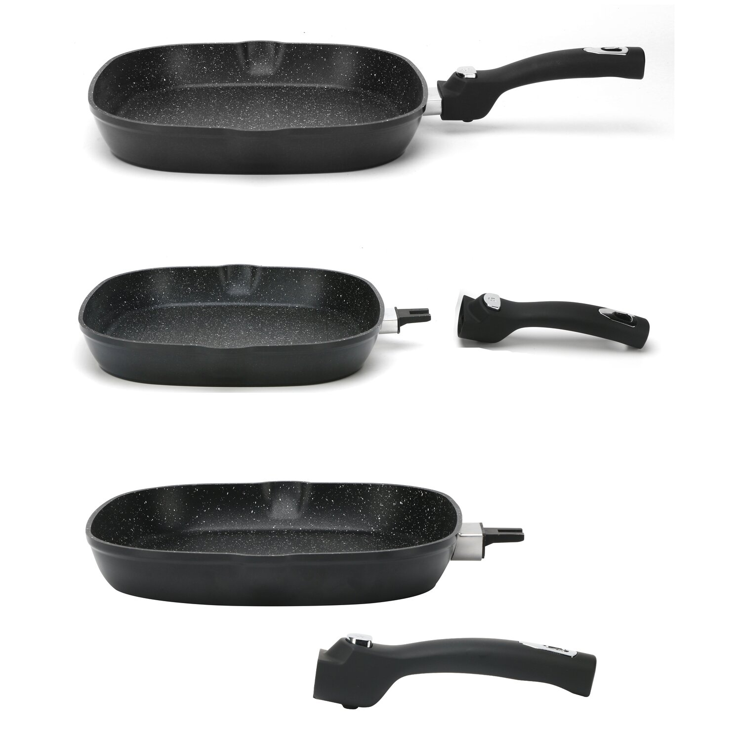 CHEFFINGER Alu Guss (Eisen, Sonstige Beschichtung) Beschichtung: Ø28cm Grillpfanne