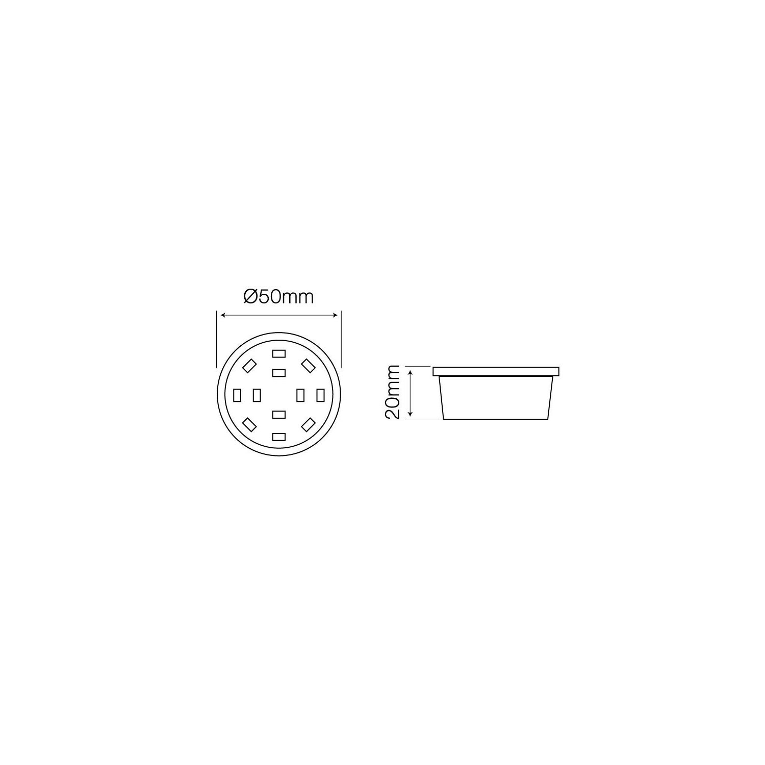 5W 400lm Ø50mm Slim 20mm 230V LED Ersatz GU10 LINE Kaltweiß Höhe LED Leuchtmittel LED 10x