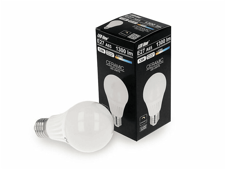 Sockel LED Lumen LED Stück | LINE Watt Leuchtmittel dimmbar 3 | 13 A65 | E27 | 1300 Warmweiß