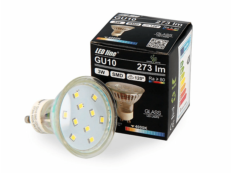 LED LINE 10x GU10 Neutralweiß 273 Leuchtmittel 3W Lumen LED
