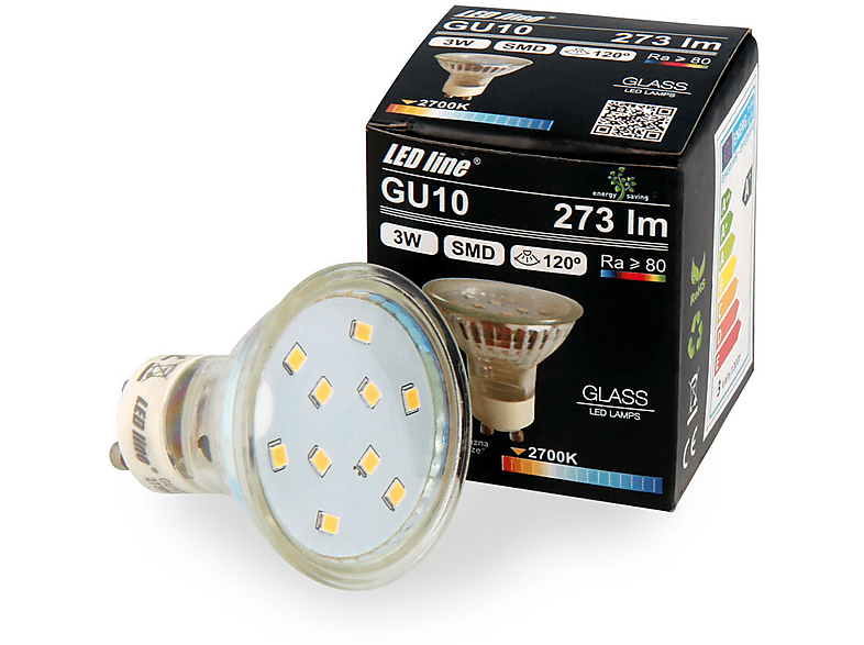 LED LINE 3x GU10 3W 273 Lumen LED Leuchtmittel Warmweiß