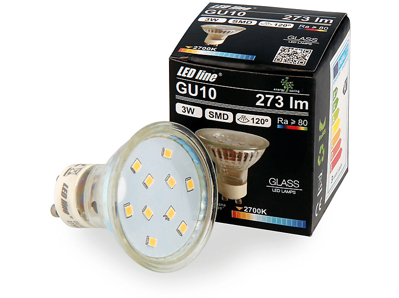 5x GU10 LED Spots 3W, Kaltweiß 6500K, 273 Lumen - Energiesparlampe, 30.000 Std. Lebensdauer