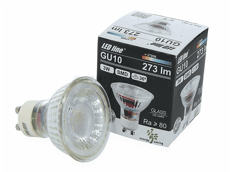3W Warmweiß Leuchtmittel LED LINE GU10 36° 1x 273 Lumen LED SMD