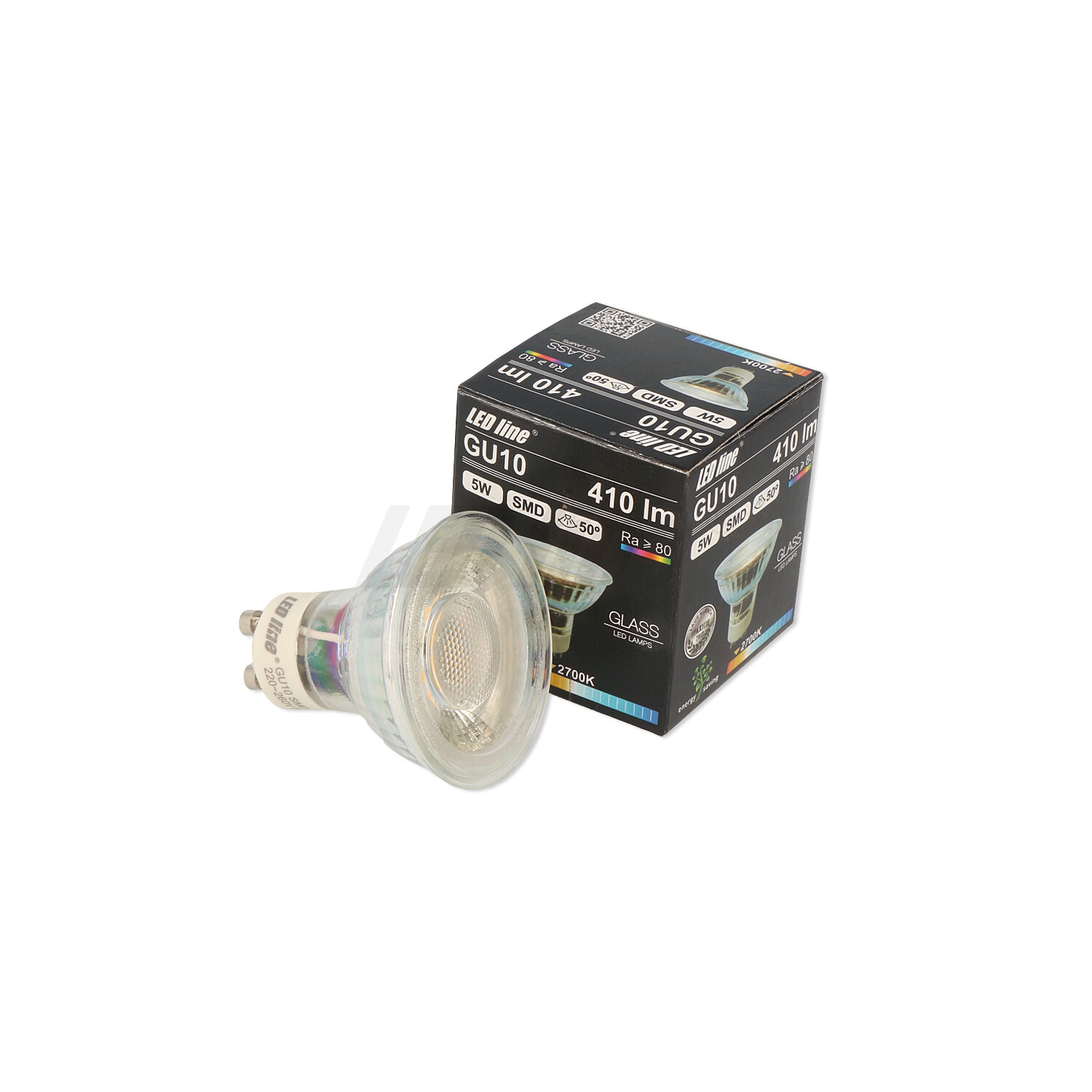 LED GU10 Leuchtmittel SMD 50° 410 3x LED 5W Lumen Warmweiß LINE