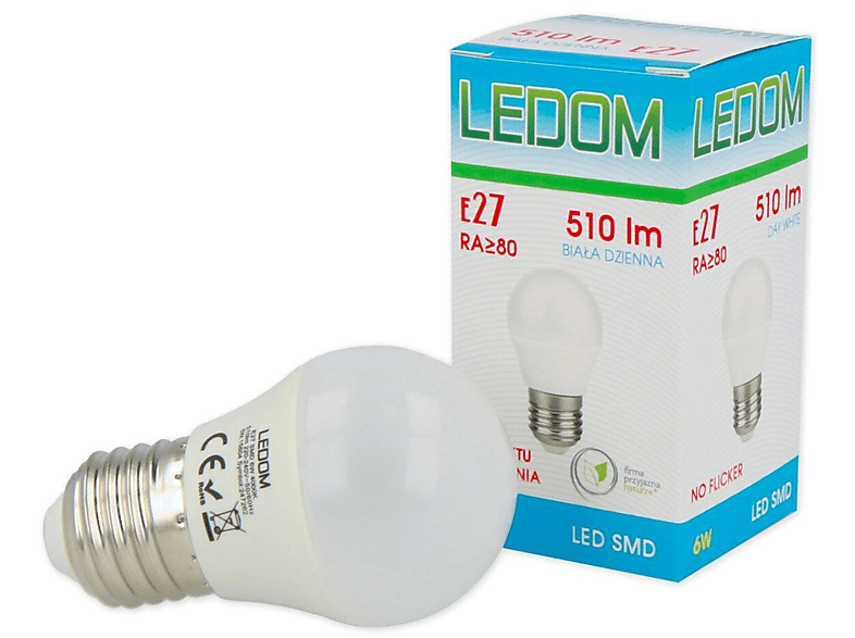 SMD Stück Lumen 510 Ø45 230V LED 10 220-240V AC LINE E27 Neutralweiß LED 6W Leuchtmittel
