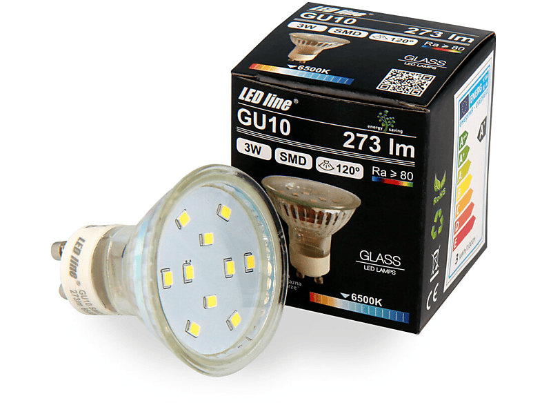 GU10 Kaltweiß 273 LED 3W LED Leuchtmittel Lumen LINE