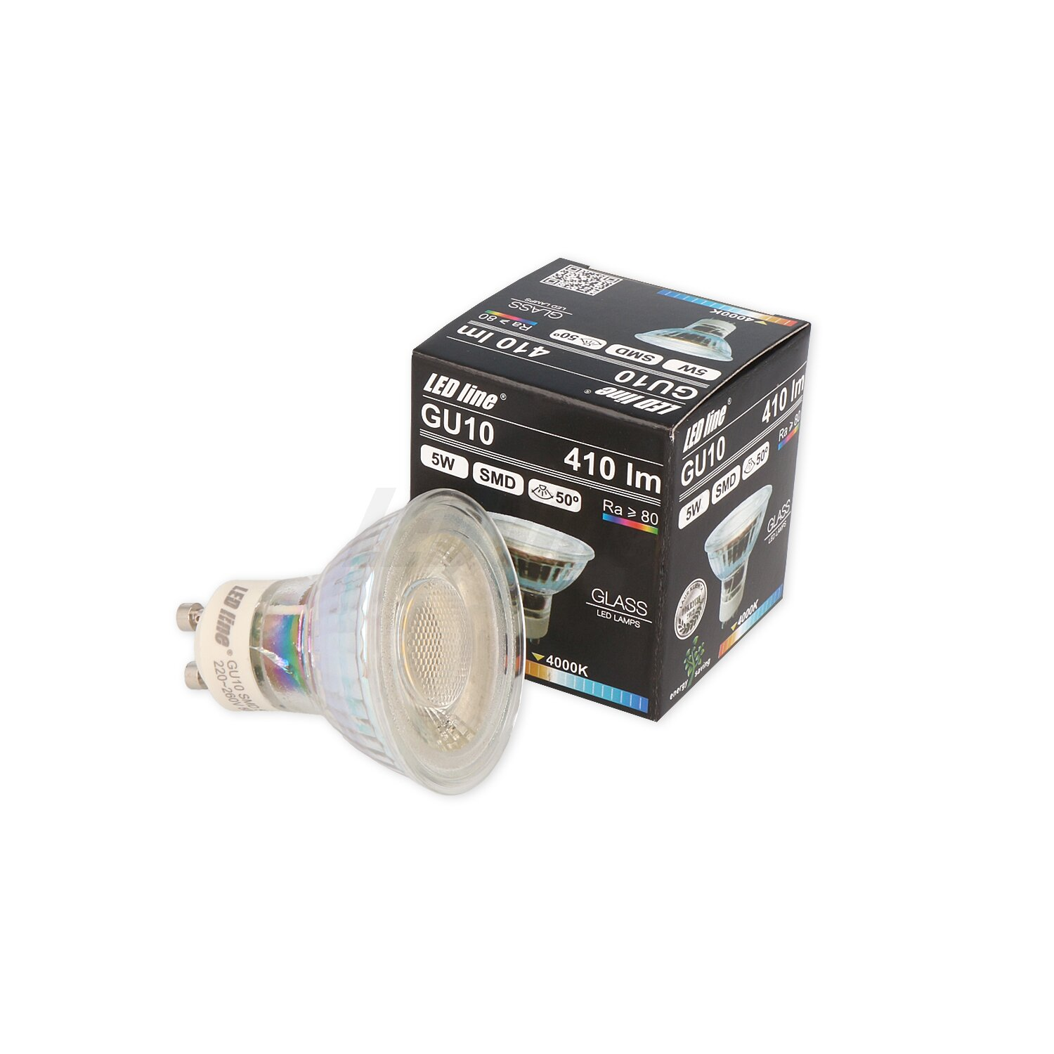 LED LINE 5x LED Neutralweiß SMD GU10 50° 410 Leuchtmittel Lumen 5W