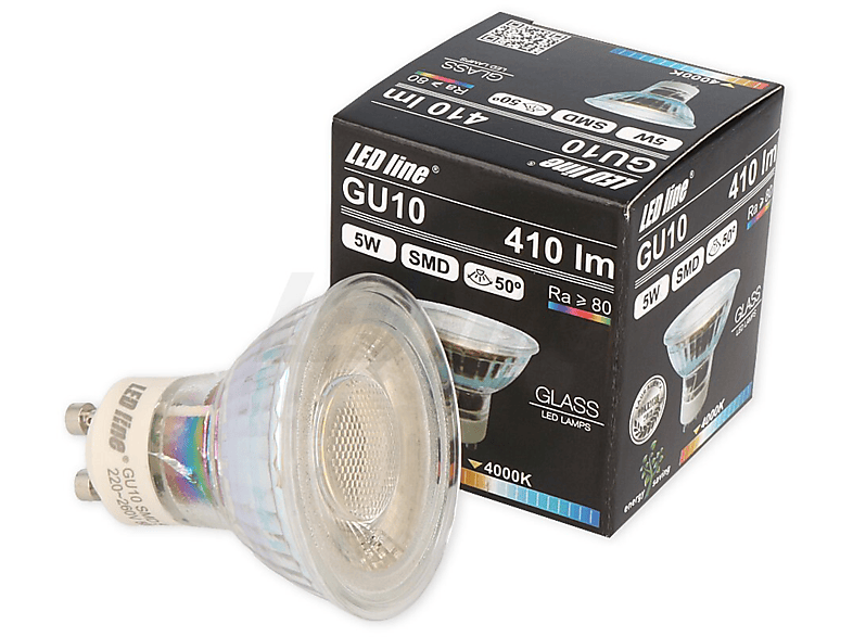 5x 410 LINE LED 5W LED Lumen SMD Leuchtmittel Neutralweiß 50° GU10