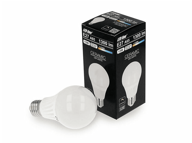 LED LINE 3 Stück | Watt Sockel | LED Neutralweiß | Leuchtmittel dimmbar A65 13 Lumen | 1300 E27