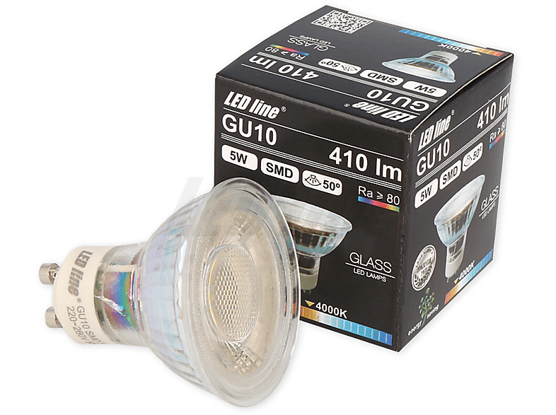LED LINE 3x GU10 5W 50° SMD 410 Lumen LED Leuchtmittel Neutralweiß