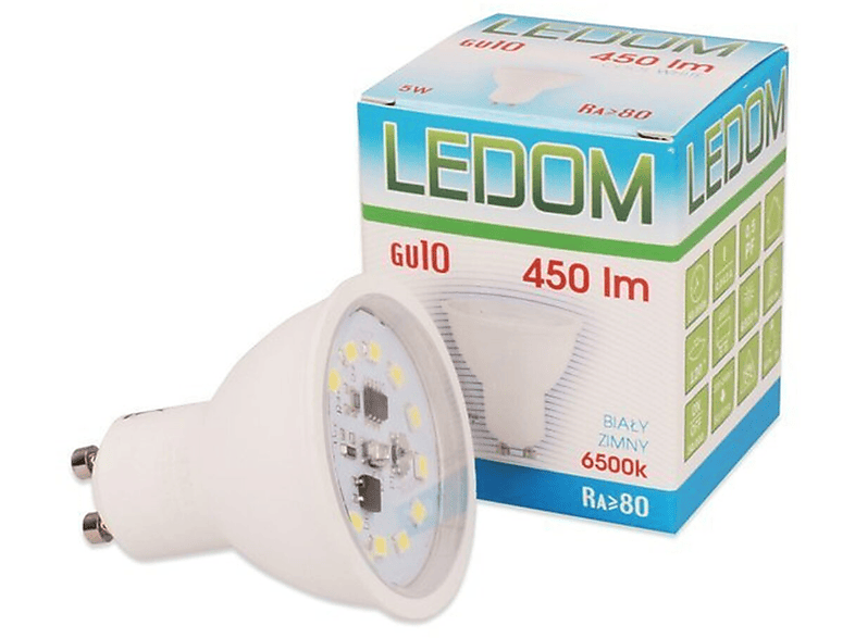 LED LINE 10 Stück 450 SMD Leuchtmittel Lumen 220-240V Ø50 LED Kaltweiß 5W GU10