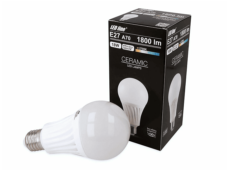 LED LINE 5x Leuchtmittel E27 18W LED 1800 Ceramic Warmweiß lm LED