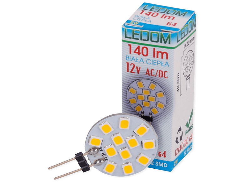 LED LINE G4 2W 12V Leuchtmittel 3000K Lampe Stiftsockellampe Lumen Warmweiß LED Leuchtmittel Warmweiß 140 LED Energiesparlampe