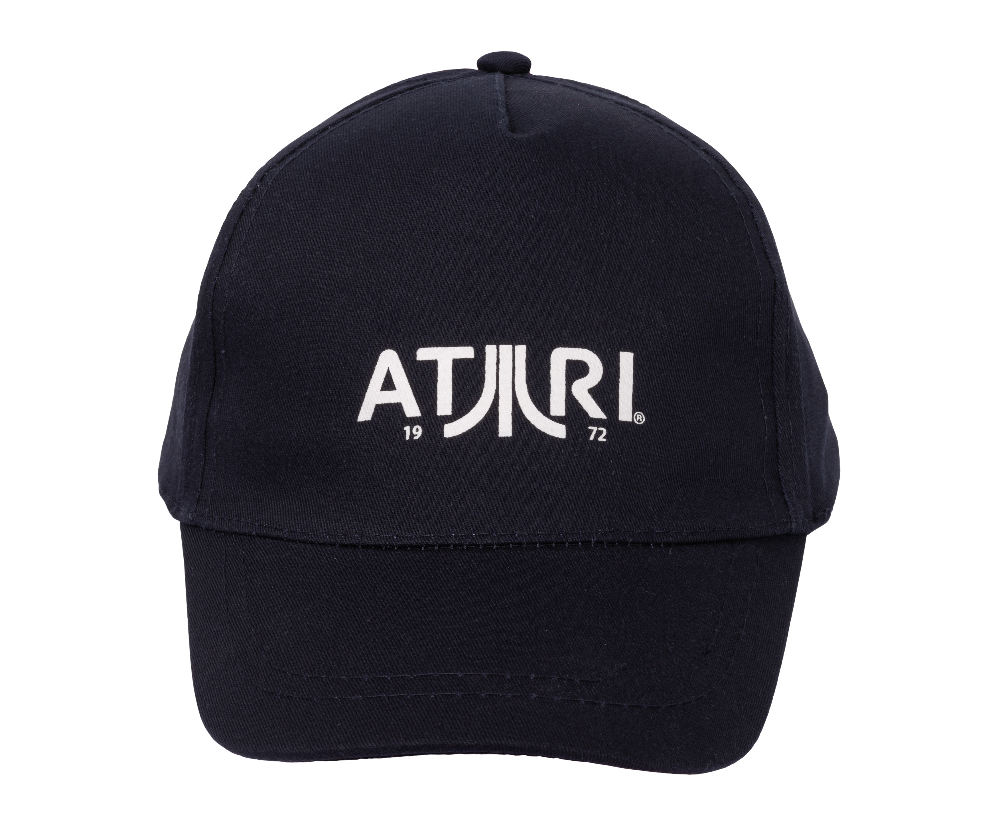 Schwarze Baseballkappe mit weißem ATARI-Logo und dem Jahr 1972.