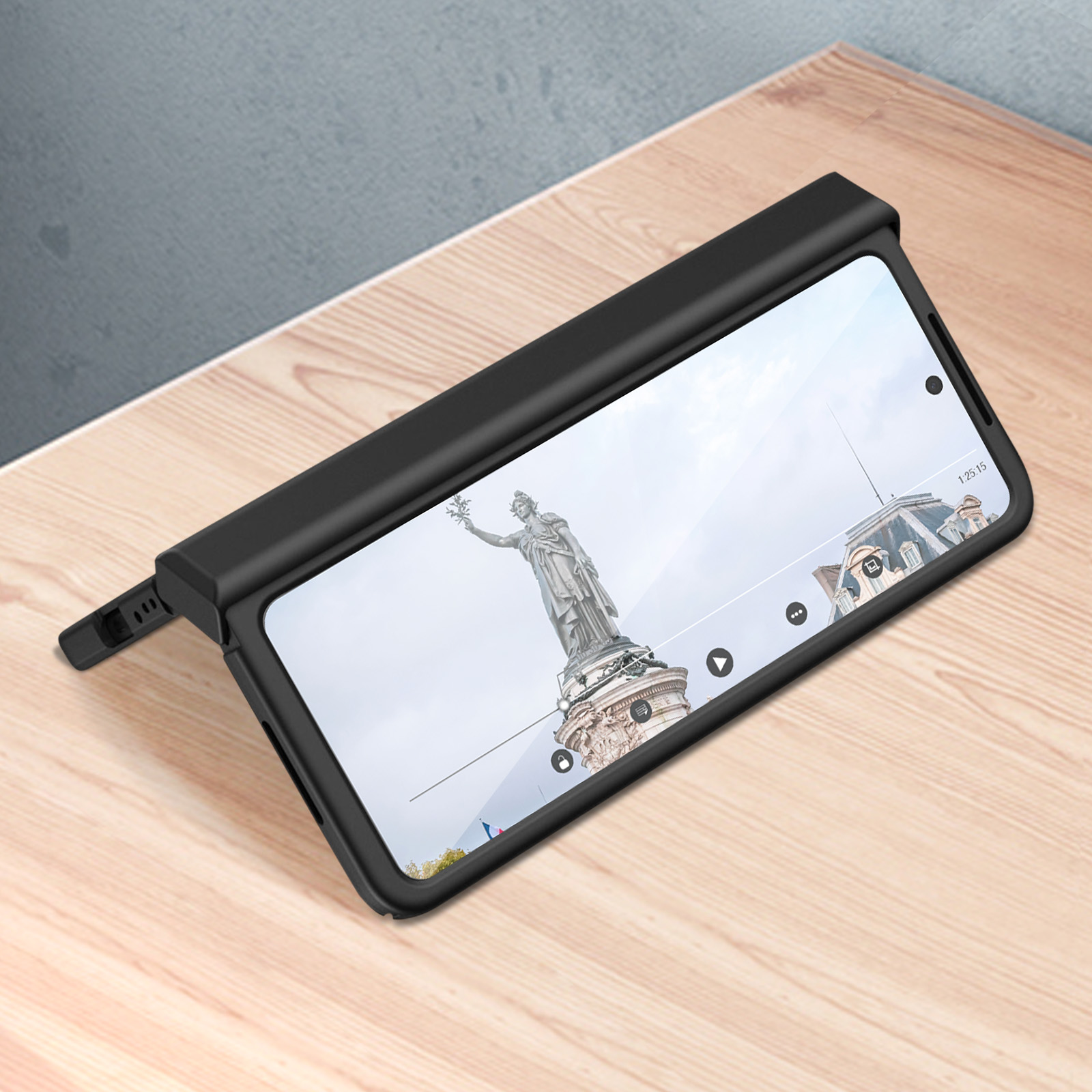 AVIZAR ntegralschutz mit flexiblem Bildschirmfolie Z Series, 4, Fold Backcover, Samsung, Schwarz Galaxy