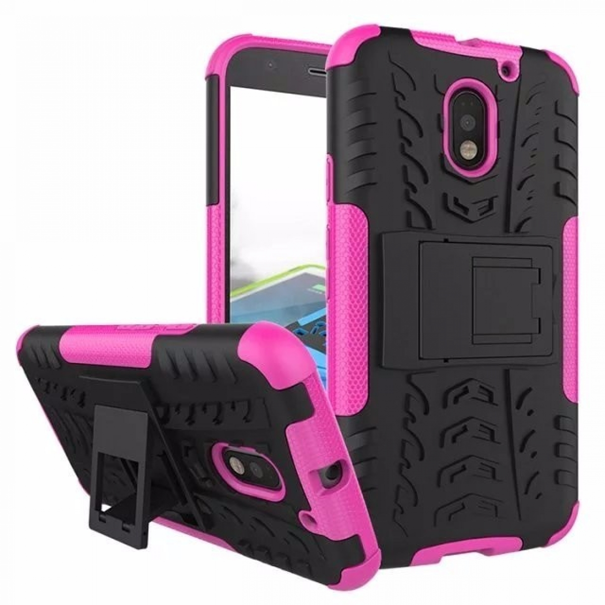 Backcover, E3, CASEONLINE 2i1, Moto Motorola, Pink