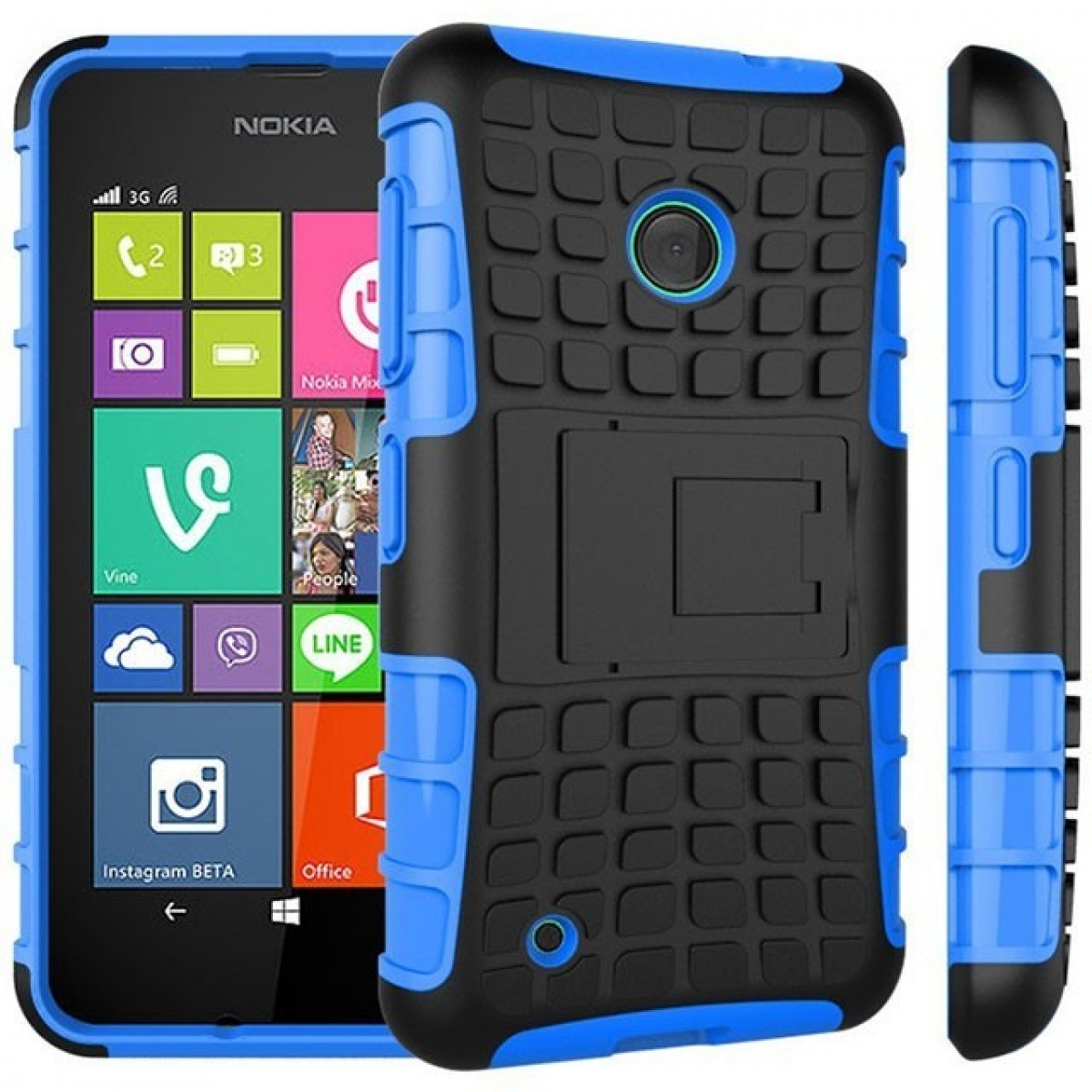 CASEONLINE 2i1, Backcover, 530, Nokia, Blau Lumia