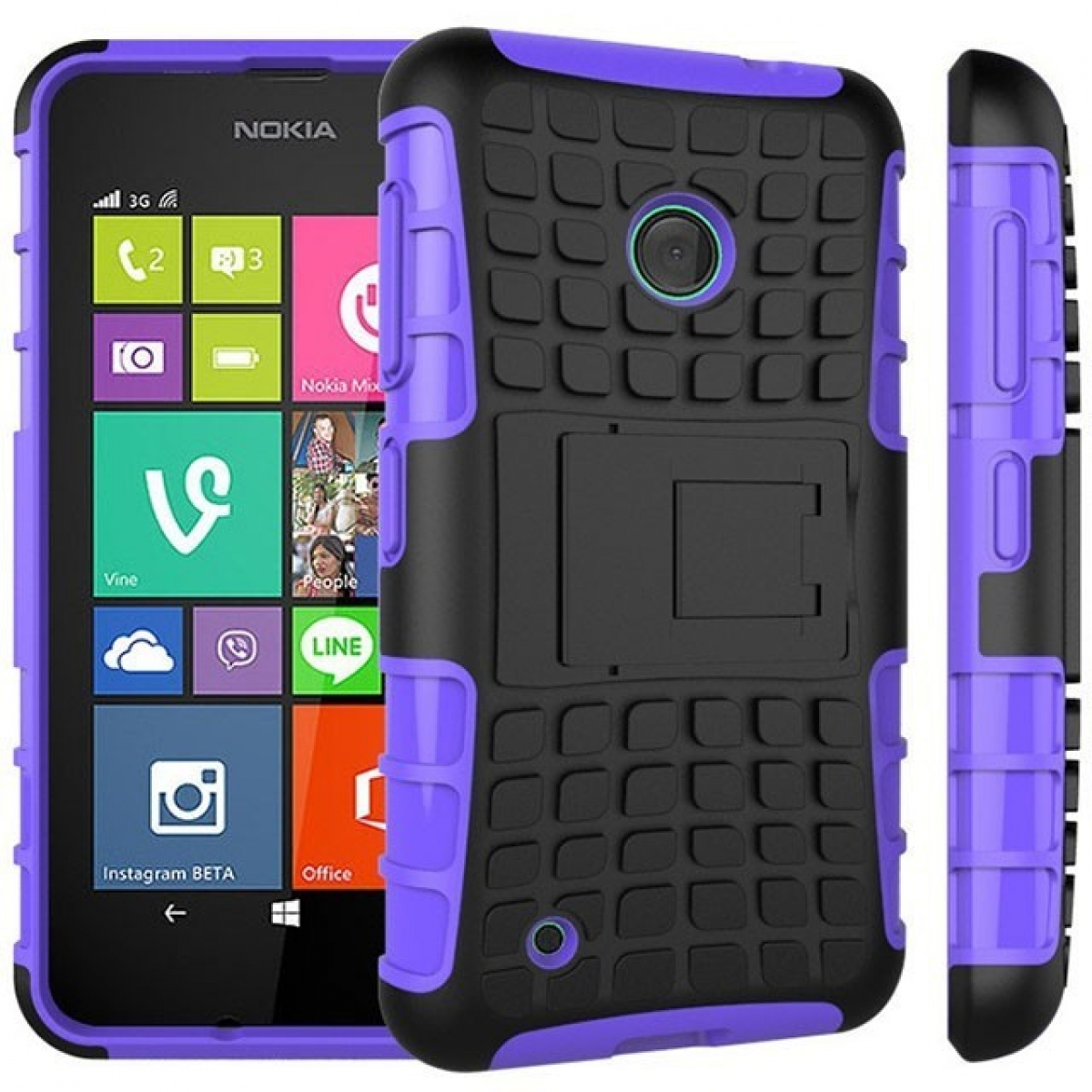 CASEONLINE 2i1, Backcover, Nokia, 530, Lumia Violett