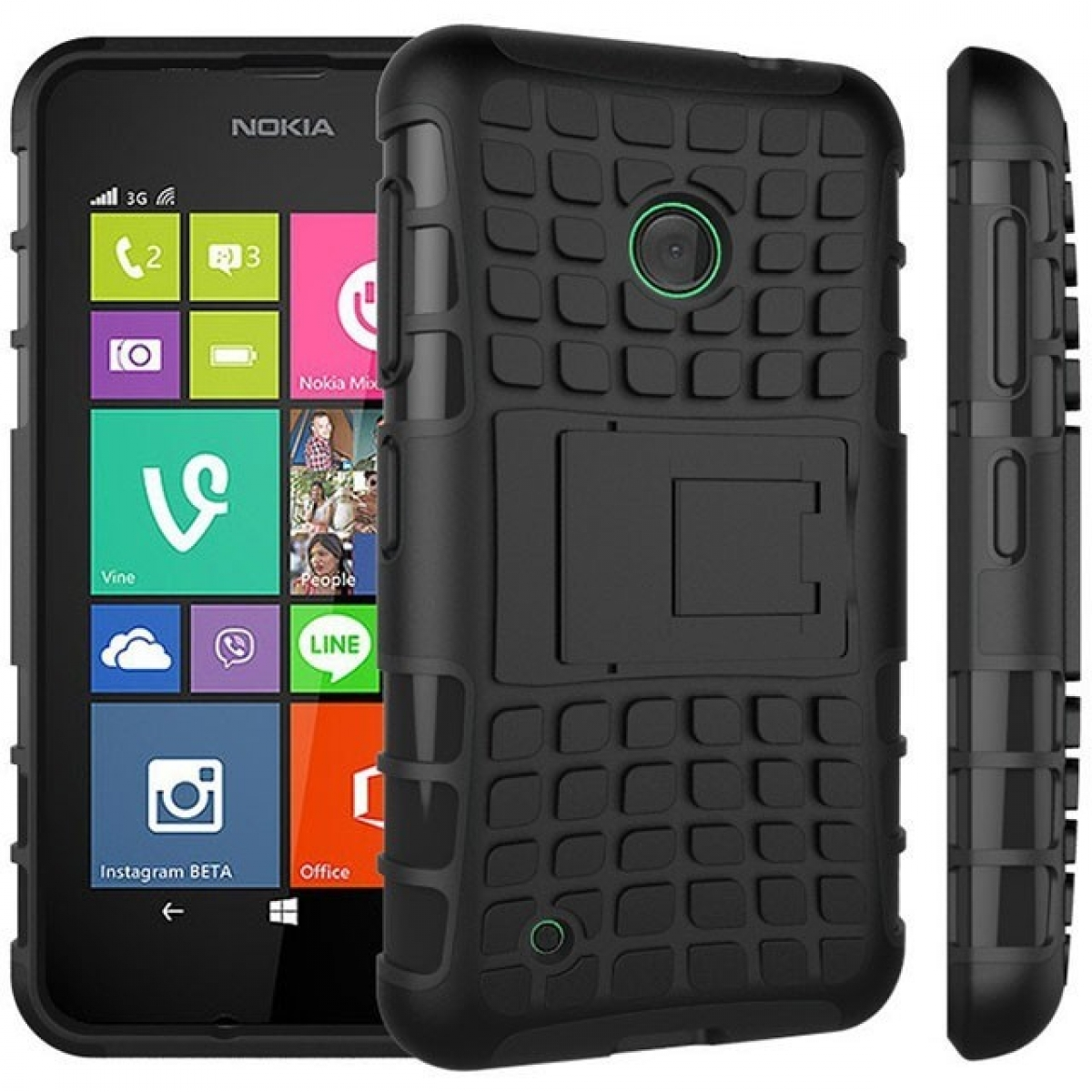 530, Schwarz 2i1, Nokia, Lumia Backcover, CASEONLINE
