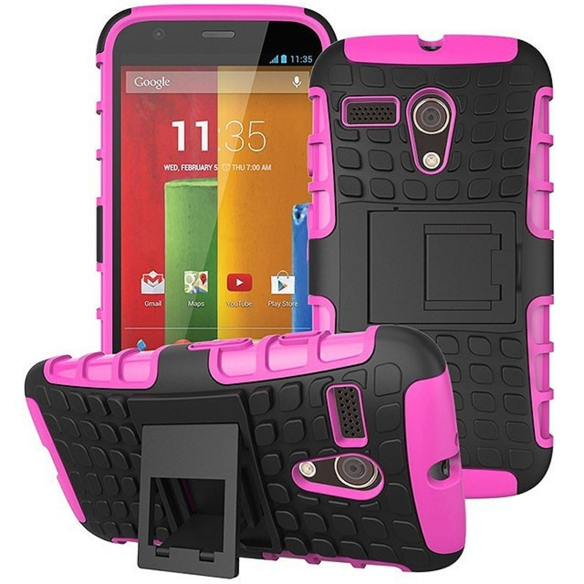 Motorola, CASEONLINE Moto 2i1, Pink G, Backcover,