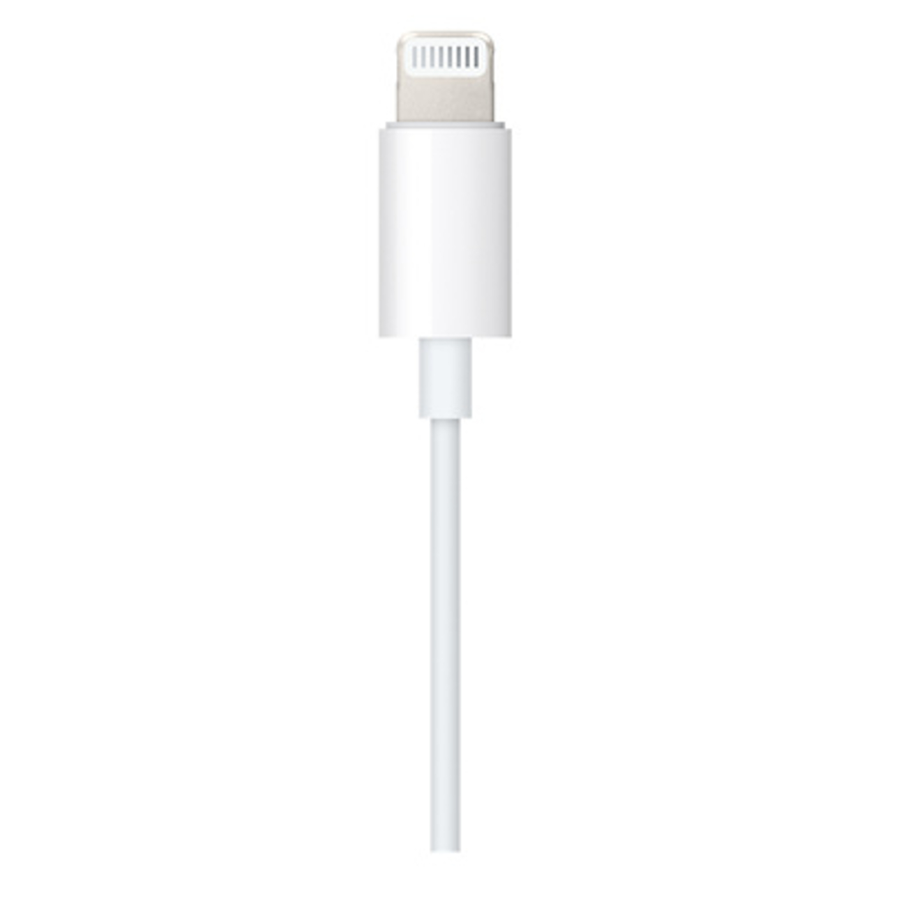 Ein weißes Lightning-Kabel zum Aufladen oder Synchronisieren von Apple-Geräten.