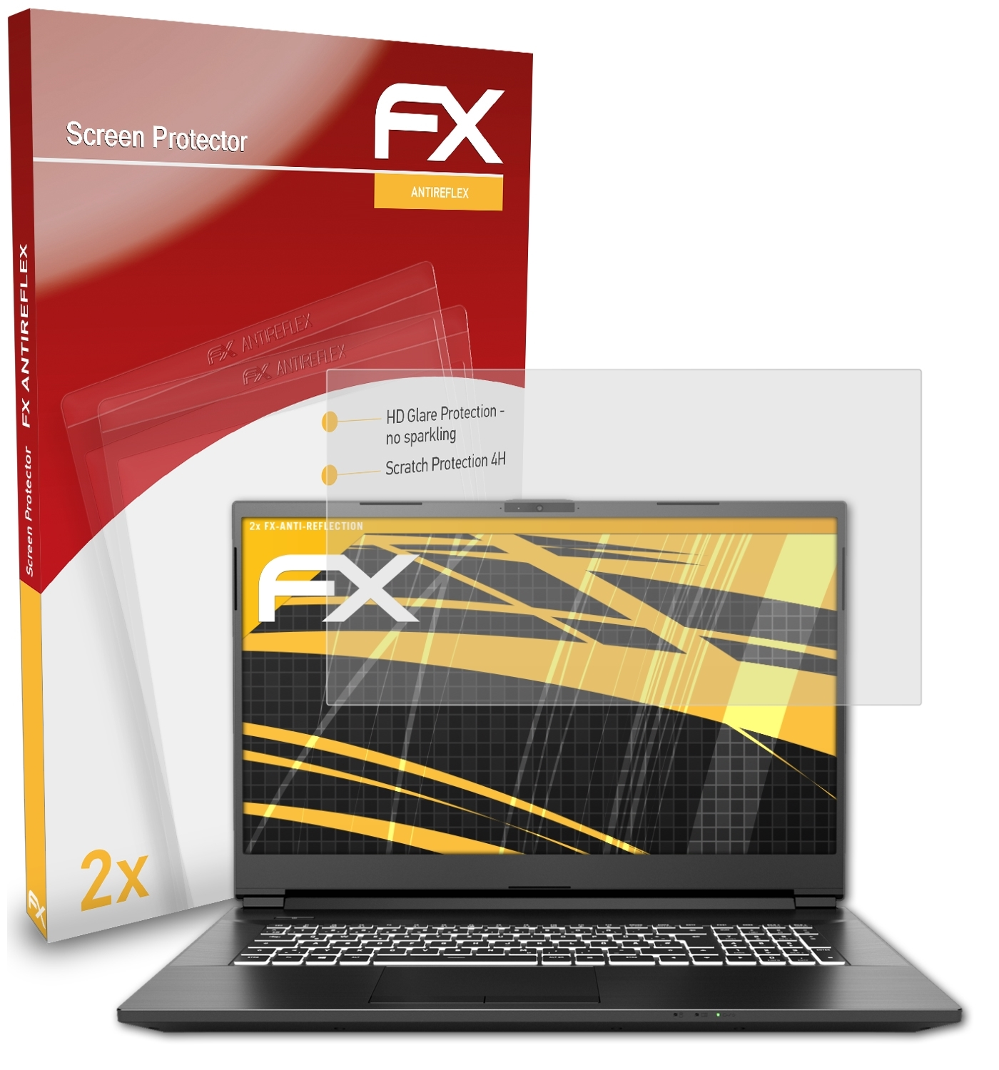 ATFOLIX 2x FX-Antireflex Displayschutz(für XMG Apex 17)