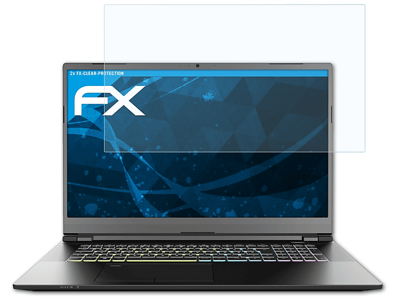 ATFOLIX 2x FX-Clear Displayschutz(für XMG Pro 17 (L21/E21))