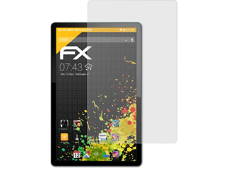 ATFOLIX 2x FX-Antireflex G70) Moto Displayschutz(für Tab Motorola