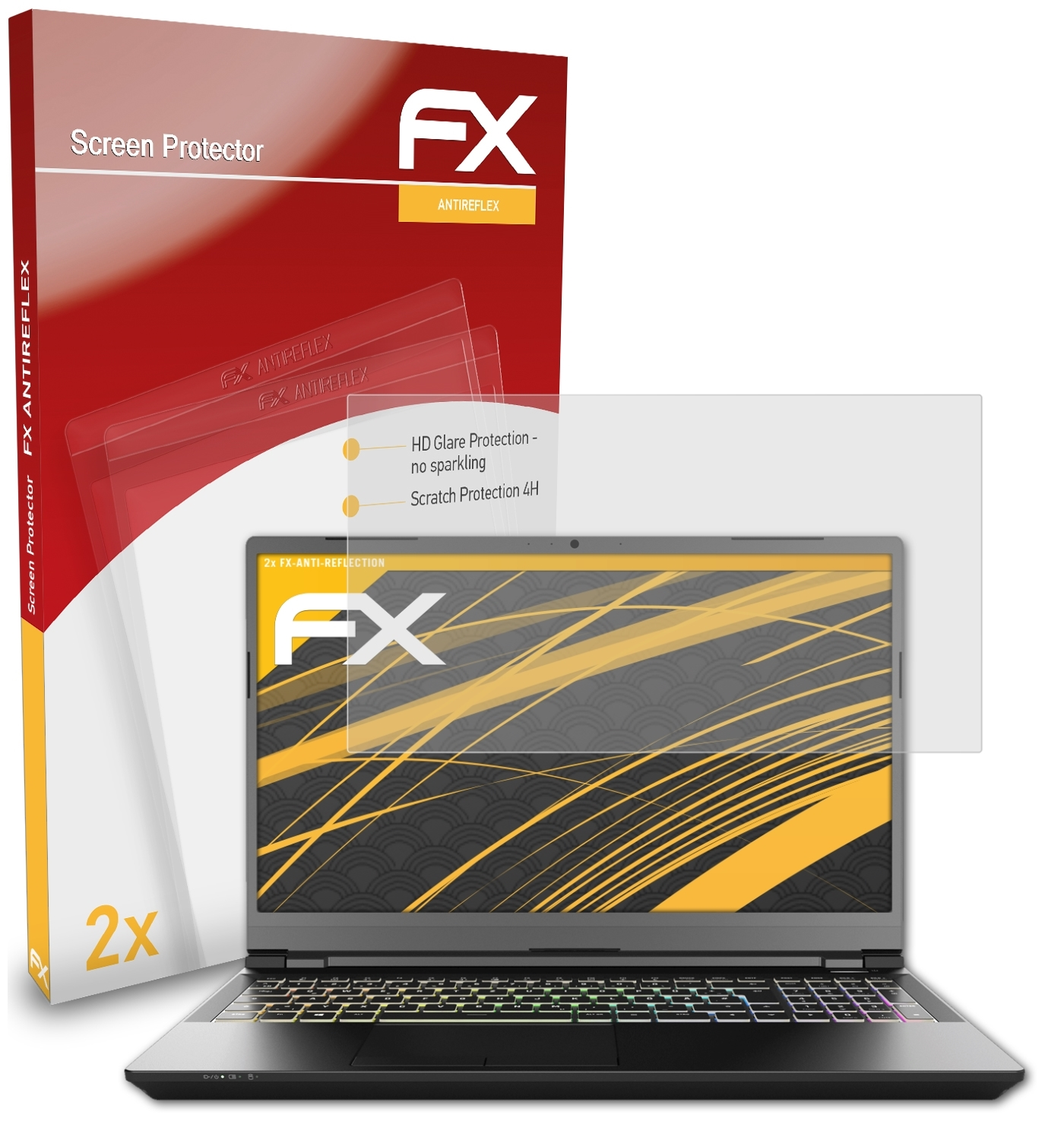 ATFOLIX 2x FX-Antireflex Pro 15) Displayschutz(für XMG