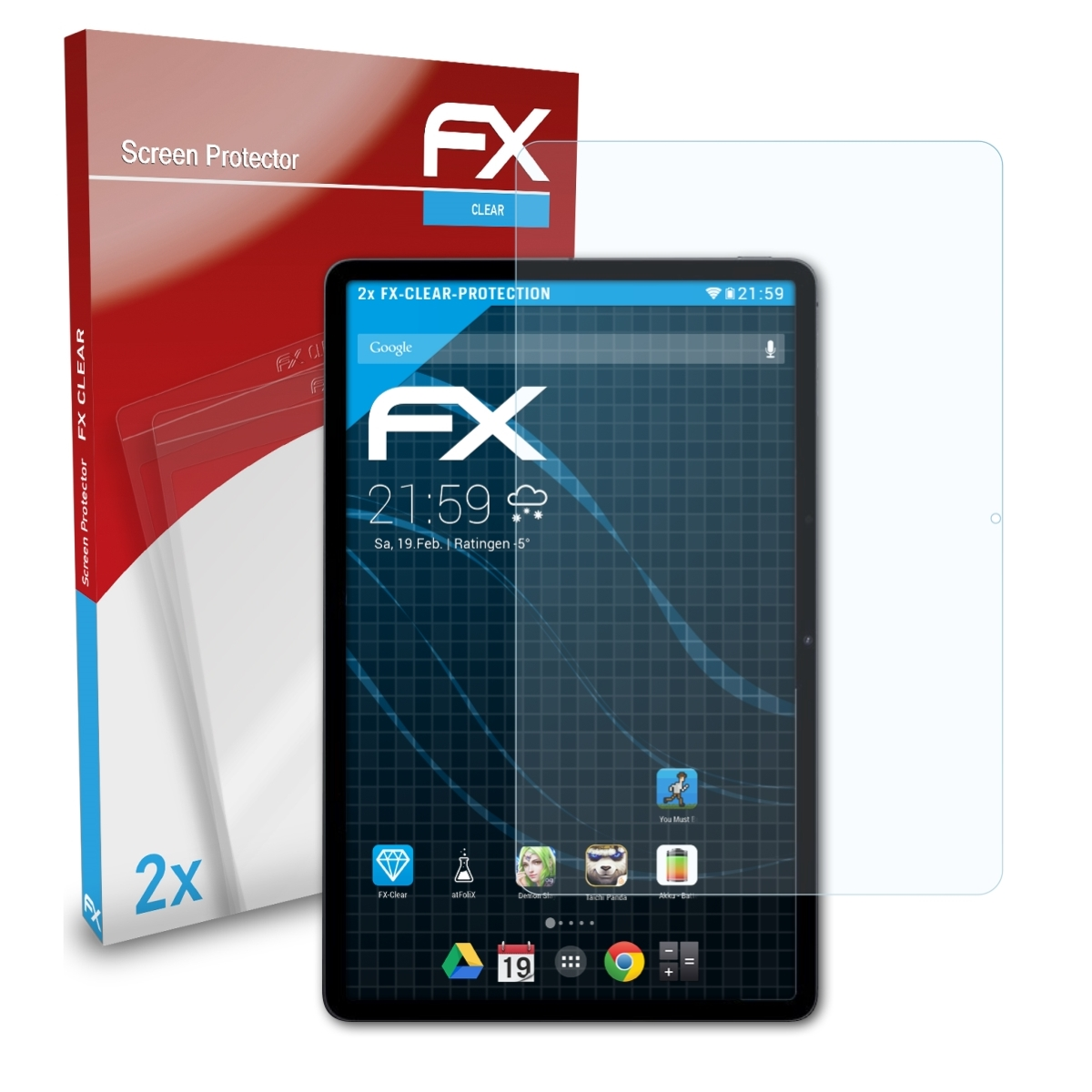 ATFOLIX Pad) FX-Clear 2x Oppo Displayschutz(für