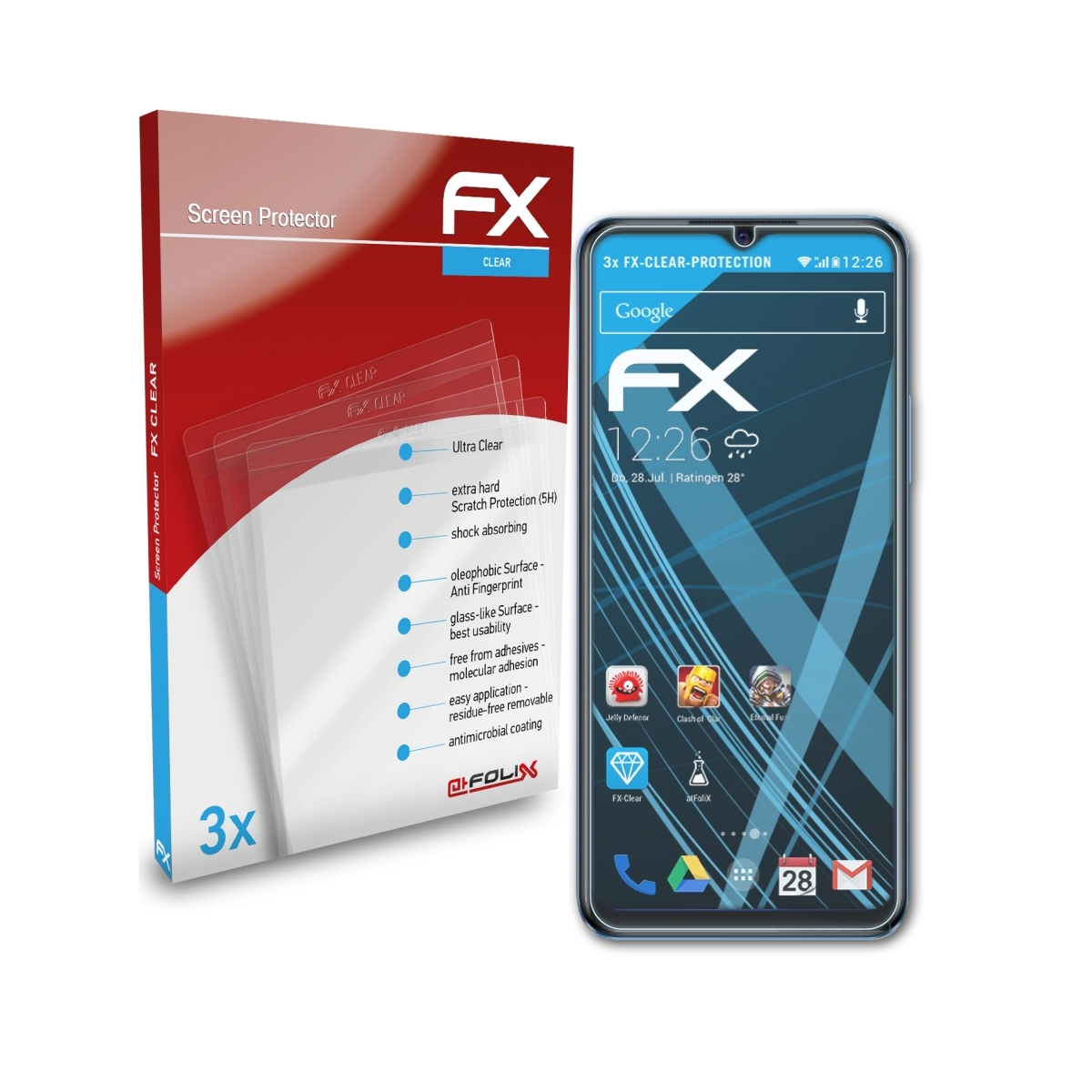 ATFOLIX 3x Y75 5G) FX-Clear Displayschutz(für Vivo