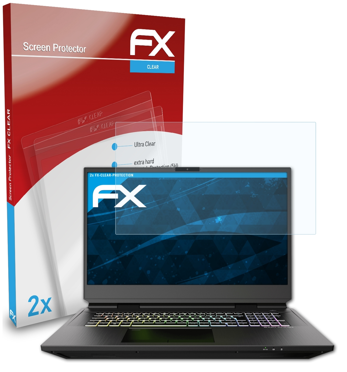 ATFOLIX 2x FX-Clear Displayschutz(für 17) XMG Ultra