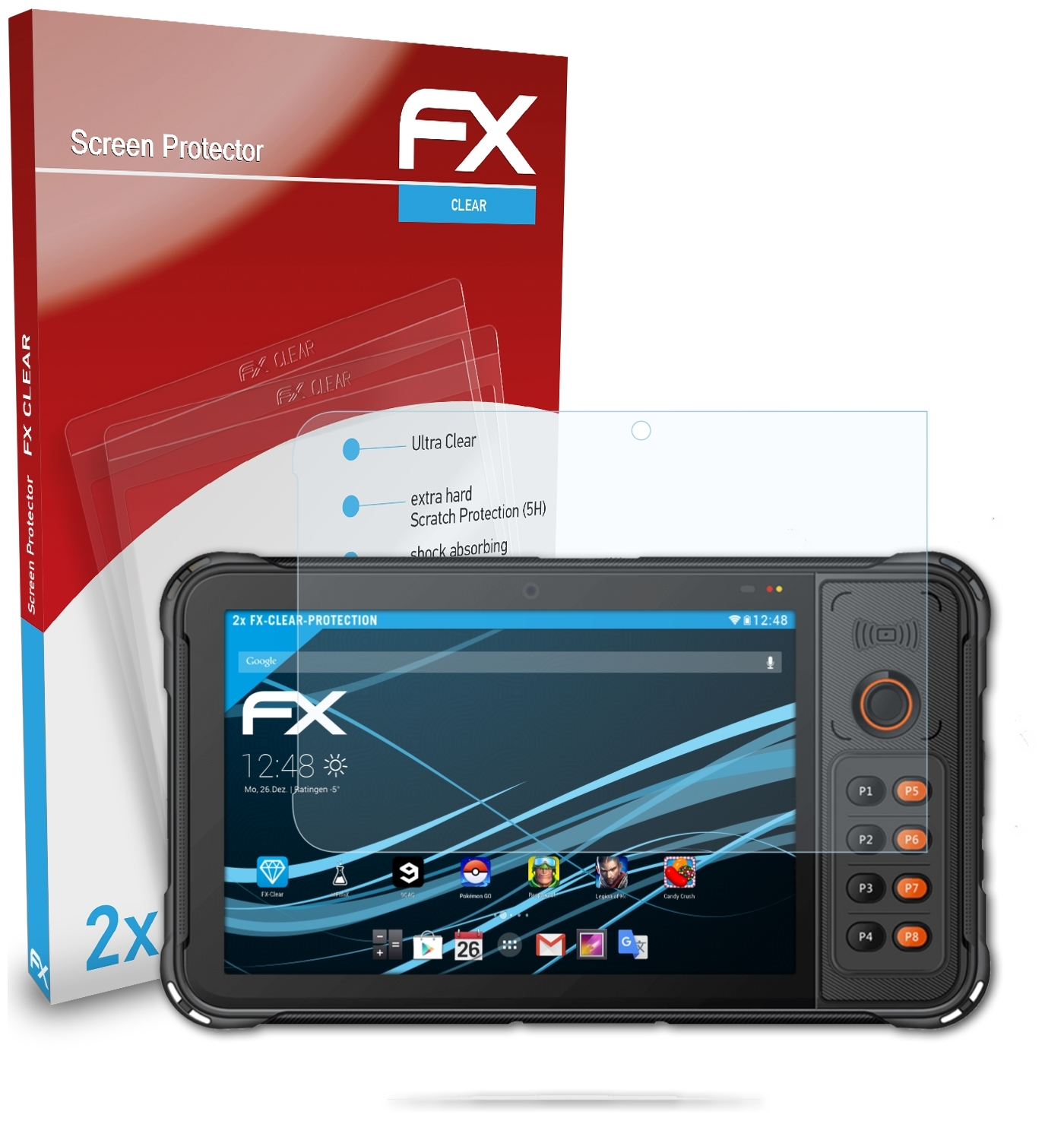 ATFOLIX 2x FX-Clear Displayschutz(für Urovo P8100)