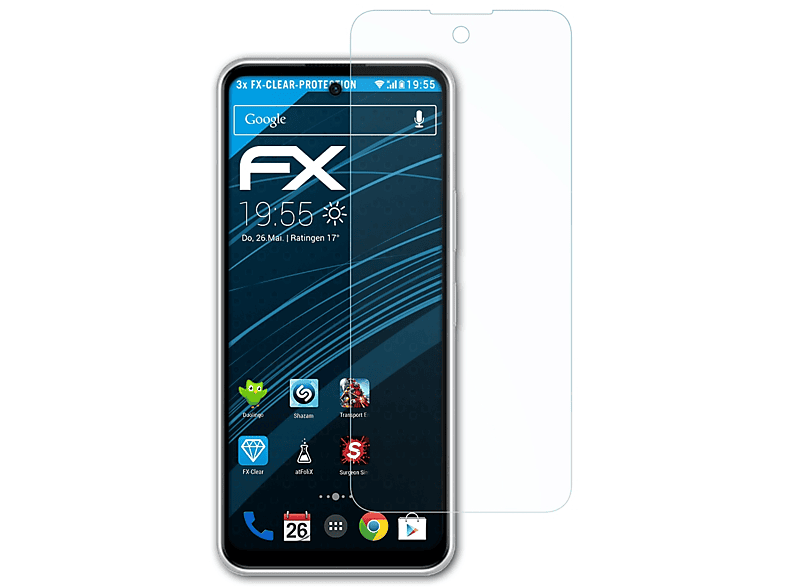 ATFOLIX 3x II) FX-Clear Libero 5G ZTE Displayschutz(für