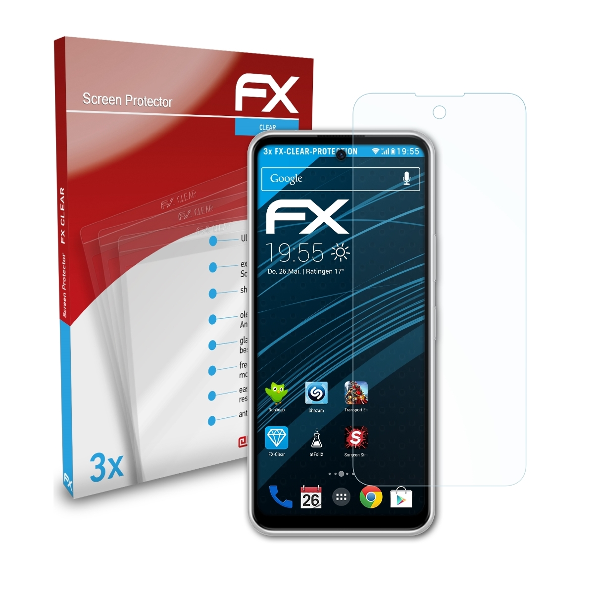 FX-Clear Displayschutz(für II) 5G ZTE 3x ATFOLIX Libero