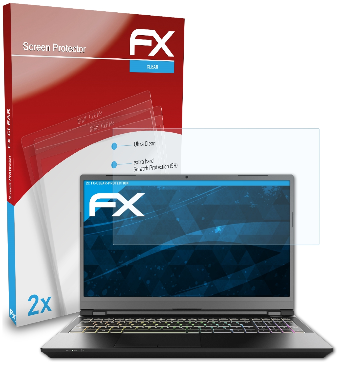 XMG ATFOLIX Pro 2x FX-Clear 15) Displayschutz(für