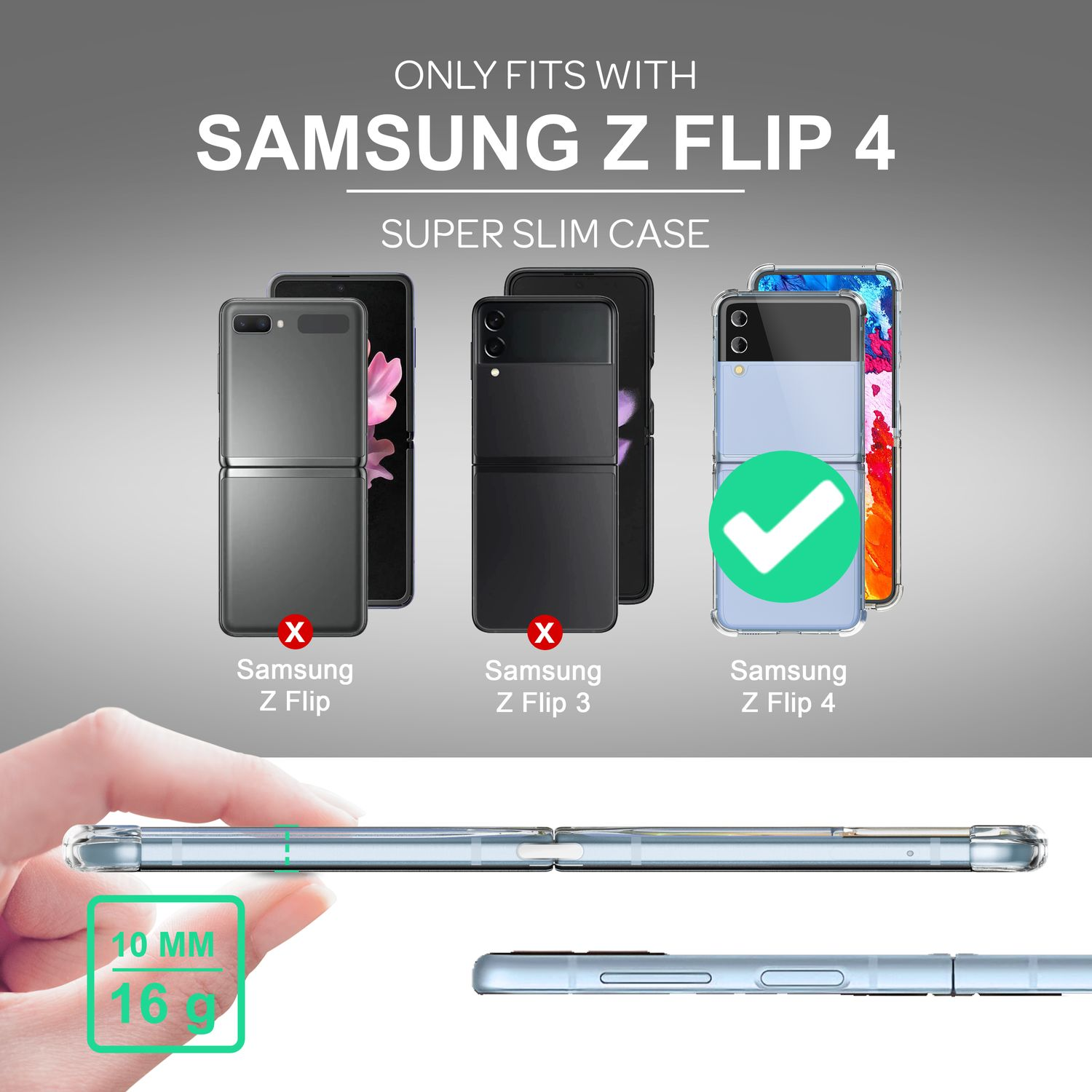 Transparent Flip4, Transparente Backcover, Kratzfeste Hülle, Z Klare Samsung, NALIA Galaxy