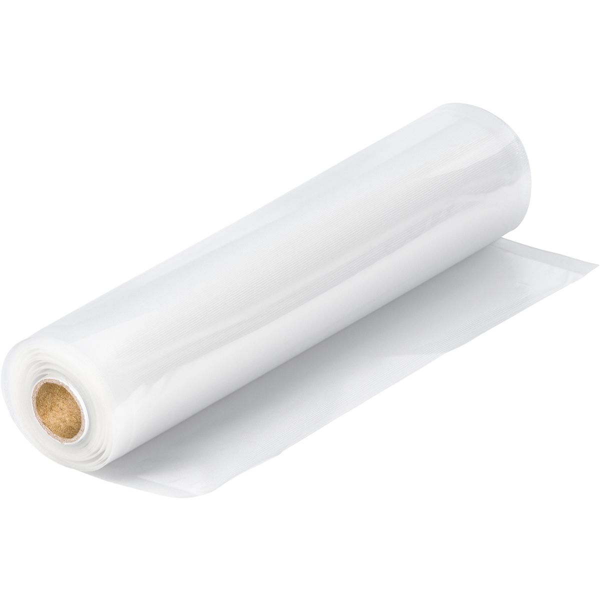 Eine Rolle transparente Plastikfolie.