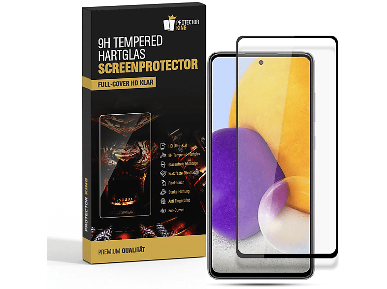 PROTECTORKING 2x FULL COVER 9H Hartglas Samsung Galaxy A53 KLAR Displayschutzfolie(für HD 5G)