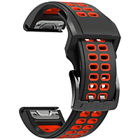 INF Uhrarmband, Ersatzarmband, Garmin, Fenix 7/6/5 Uhren (22mm), Schwarz und Rot