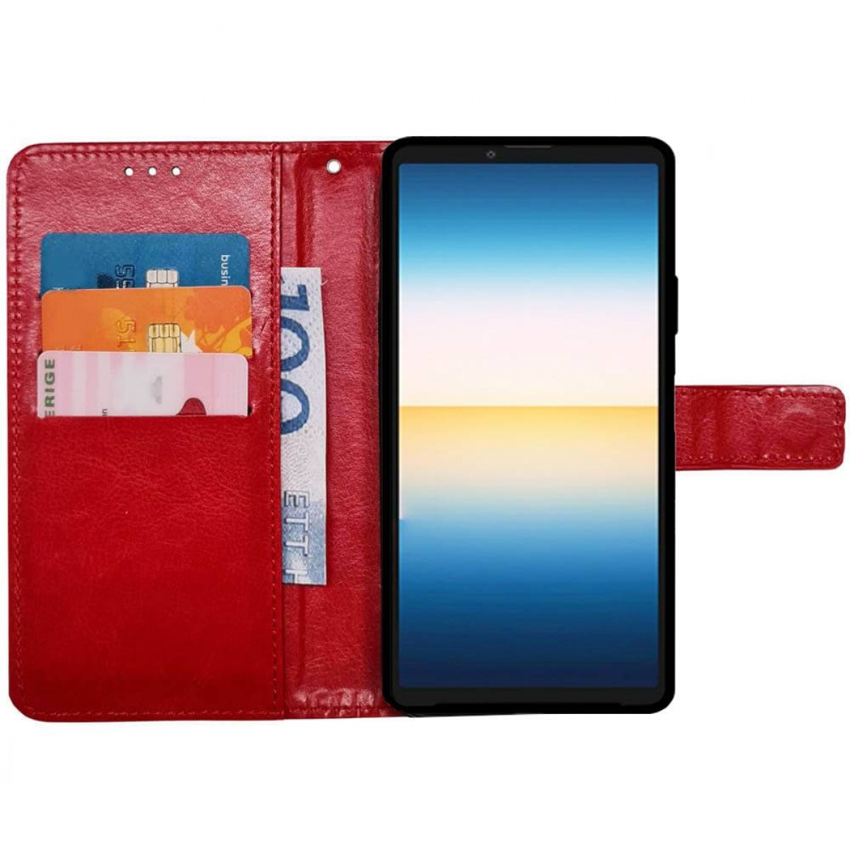 CASEONLINE Klappbare, Xperia Rot Sony, Bookcover, 5 IV