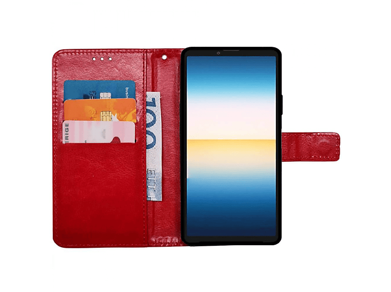 CASEONLINE Klappbare, Bookcover, Sony, Xperia 5 IV, Rot