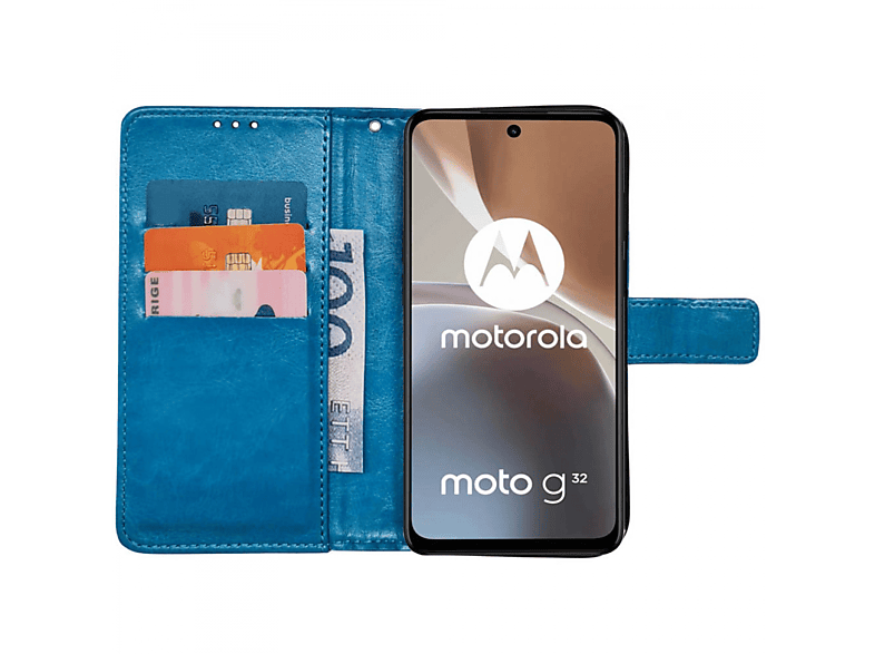 G32, Moto Motorola, Hellblau Klappbare, Bookcover, CASEONLINE