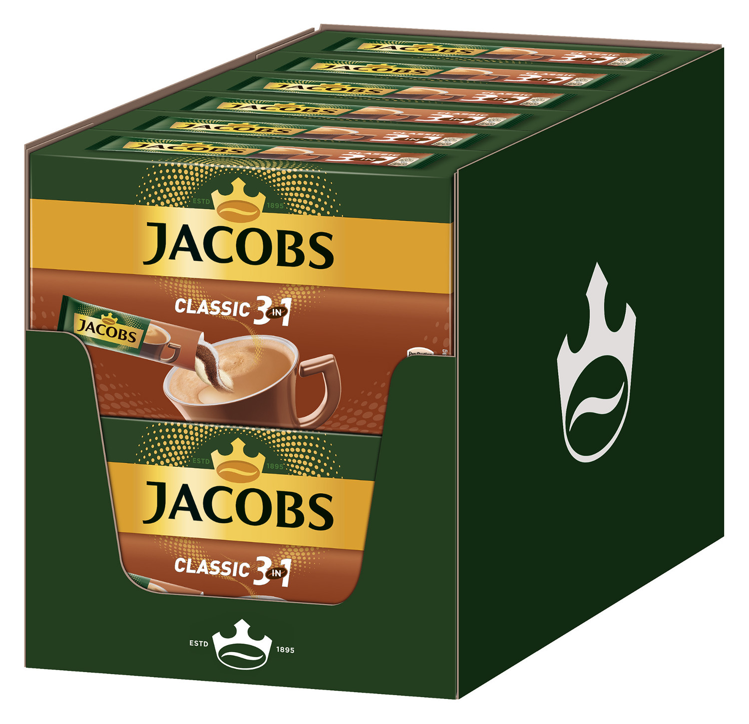 Kaffee heißem Instantkaffee 12x10 löslicher Sticks Classic Wasser (In JACOBS auflösen) 3in1